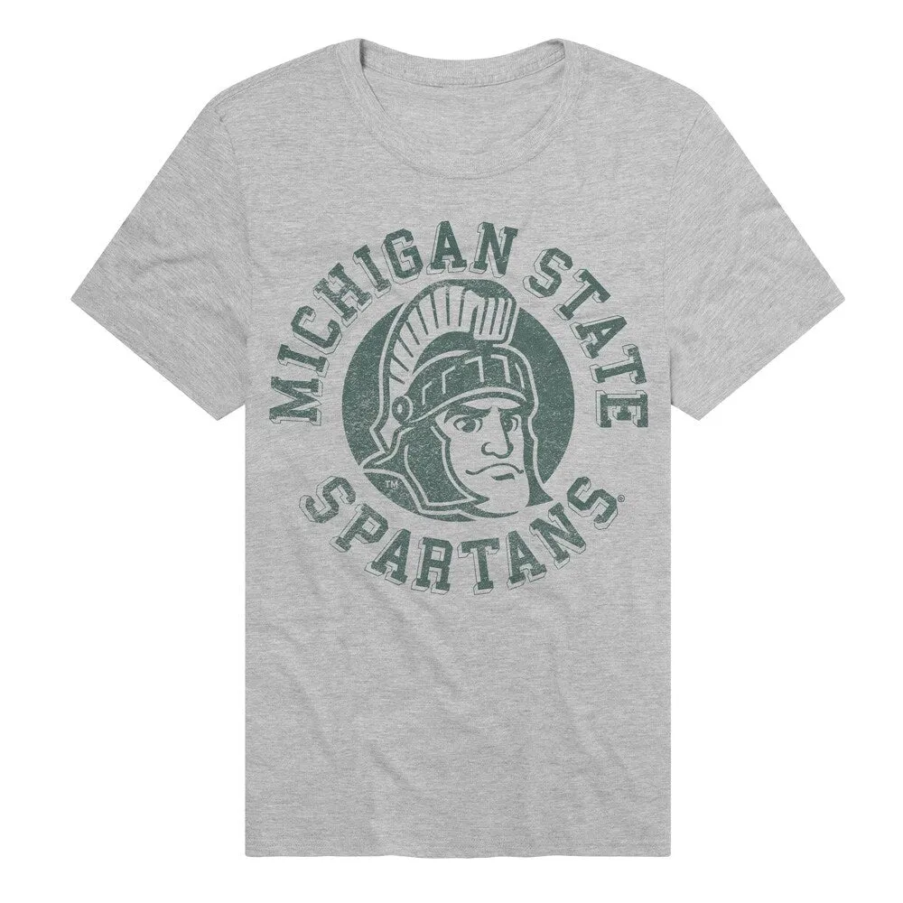 Michigan State University Classic Retro Stamp Logo Unisex Adult Heathered Premium T Shirt sold by Zulily