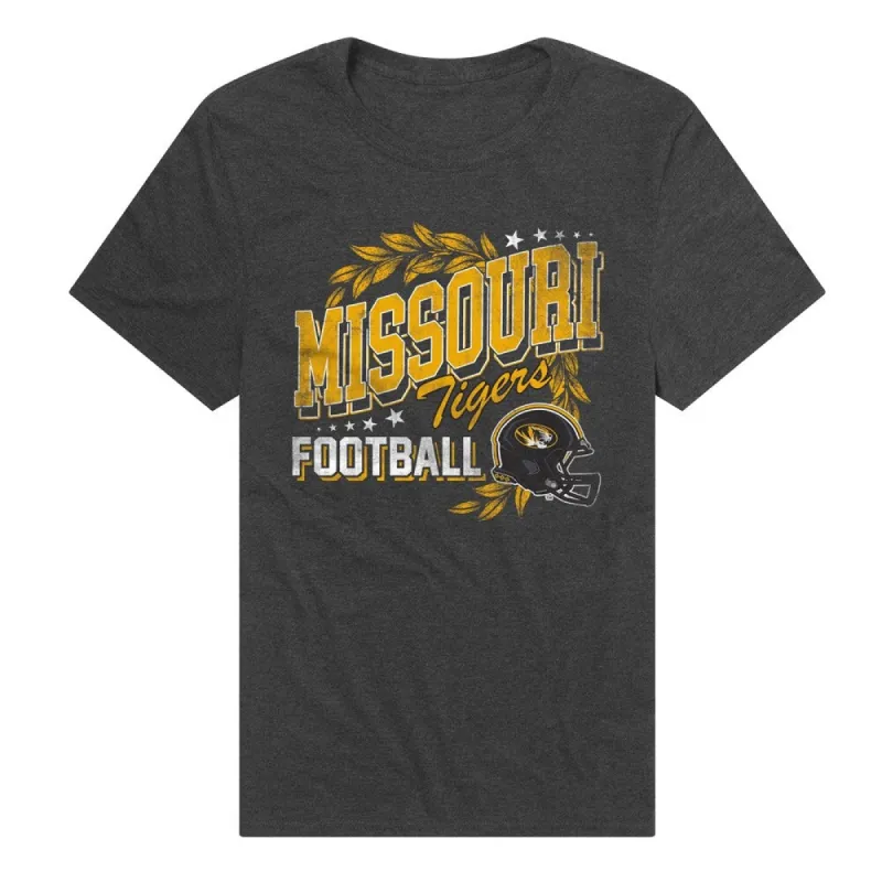 Mizzou Tigers Football Unisex Adult Heathered Premium T Shirt sold by Zulily