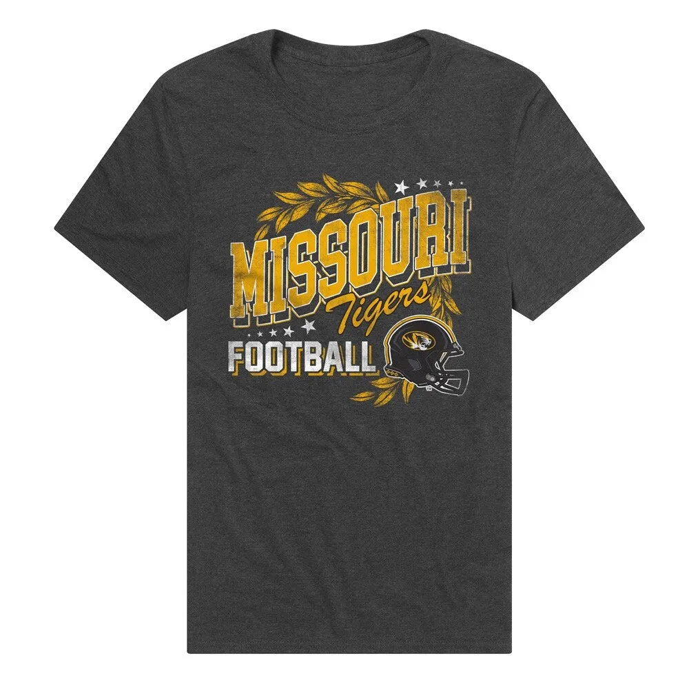 Mizzou Tigers Football Unisex Adult Heathered Premium T Shirt sold by Zulily