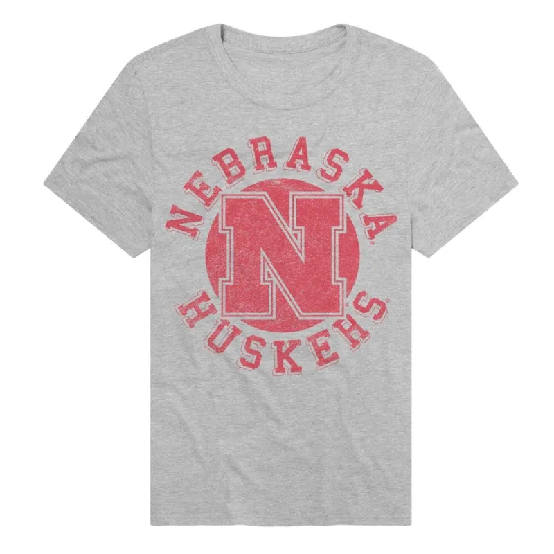 University Nebraska Classic Retro Stamp Unisex Adult Heathered Premium T Shirt sold by Zulily