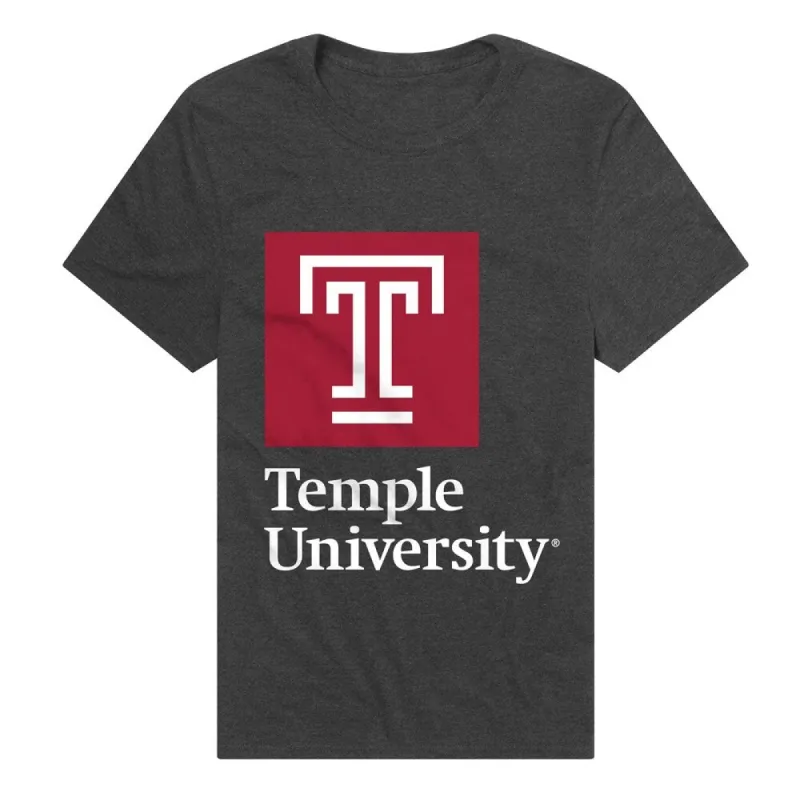 Temple University Stacked Unisex Adult Heathered Premium T Shirt sold by Zulily