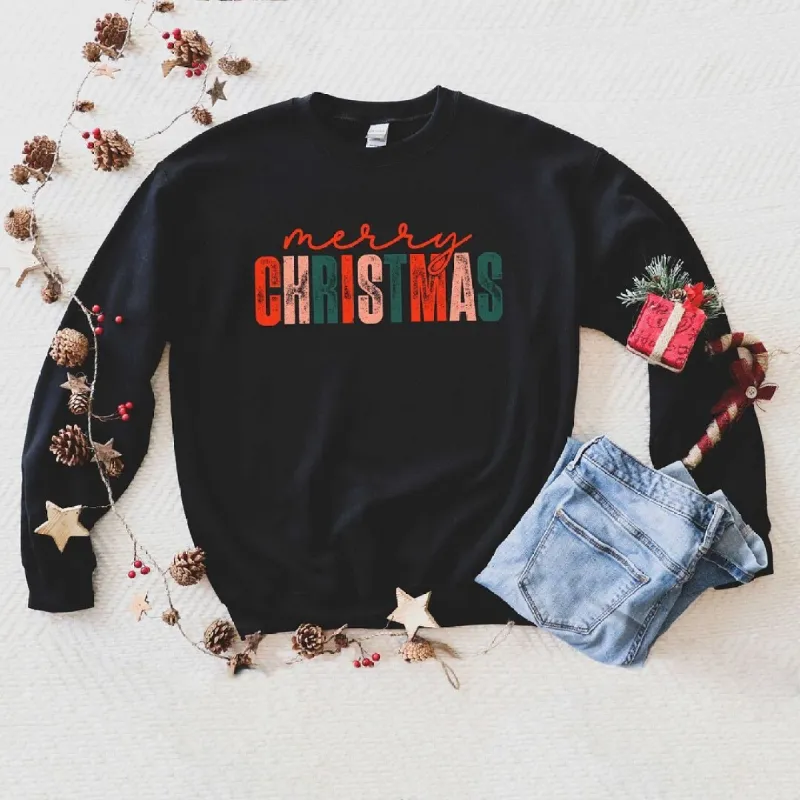Distressed Merry Christmas Graphic Sweatshirt sold by Zulily