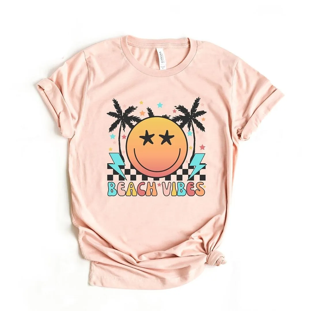 Retro Beach Vibes Checkered Short Sleeve Crewnneck Tee sold by Zulily product image thumbnail 2