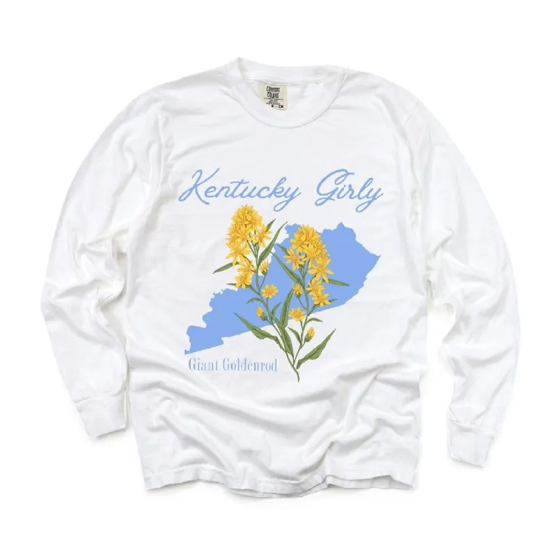 Kentucky Girly Flower Garment Dyed Long Sleeve made by Zulily