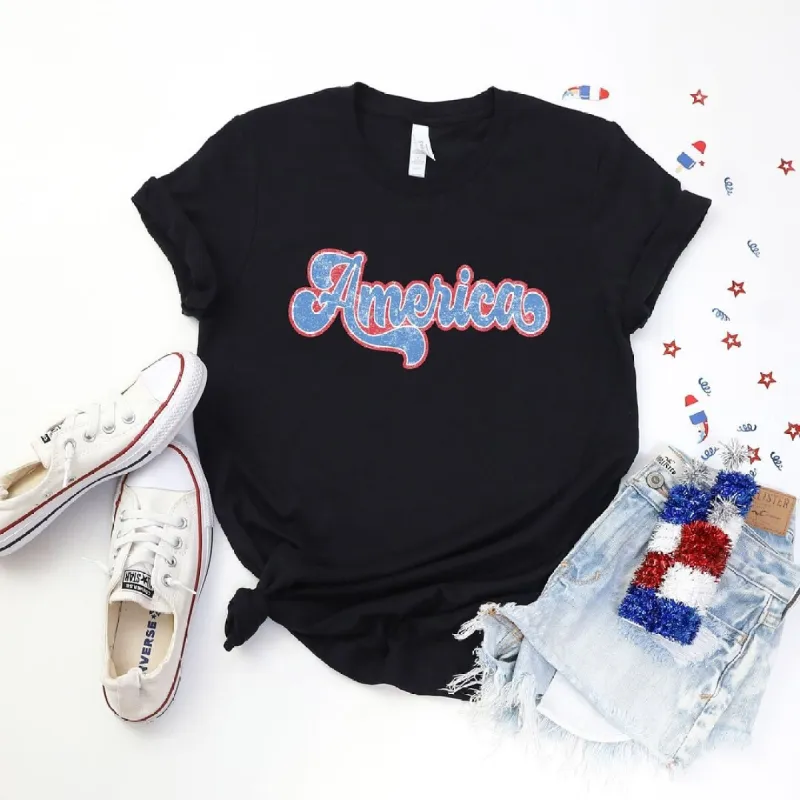 Grunge America Cursive Short Sleeve Crewnneck Tee sold by Zulily