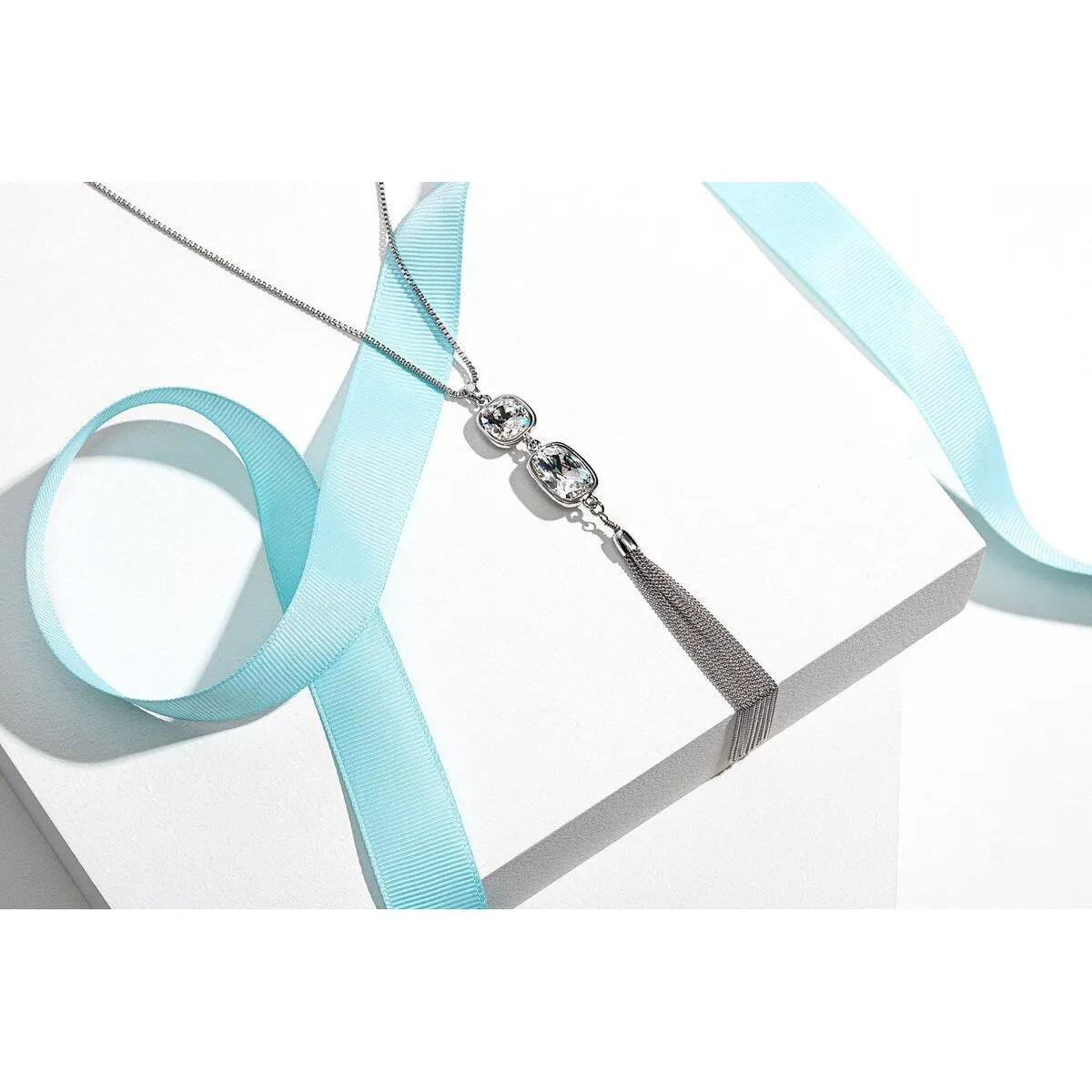 Double Crystal Tassled Pendant Necklace sold by Zulily product image thumbnail 2