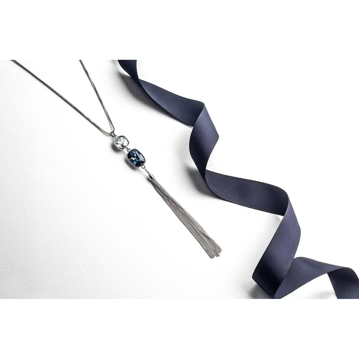 Double Crystal Tassled Pendant Necklace sold by Zulily product image thumbnail 3