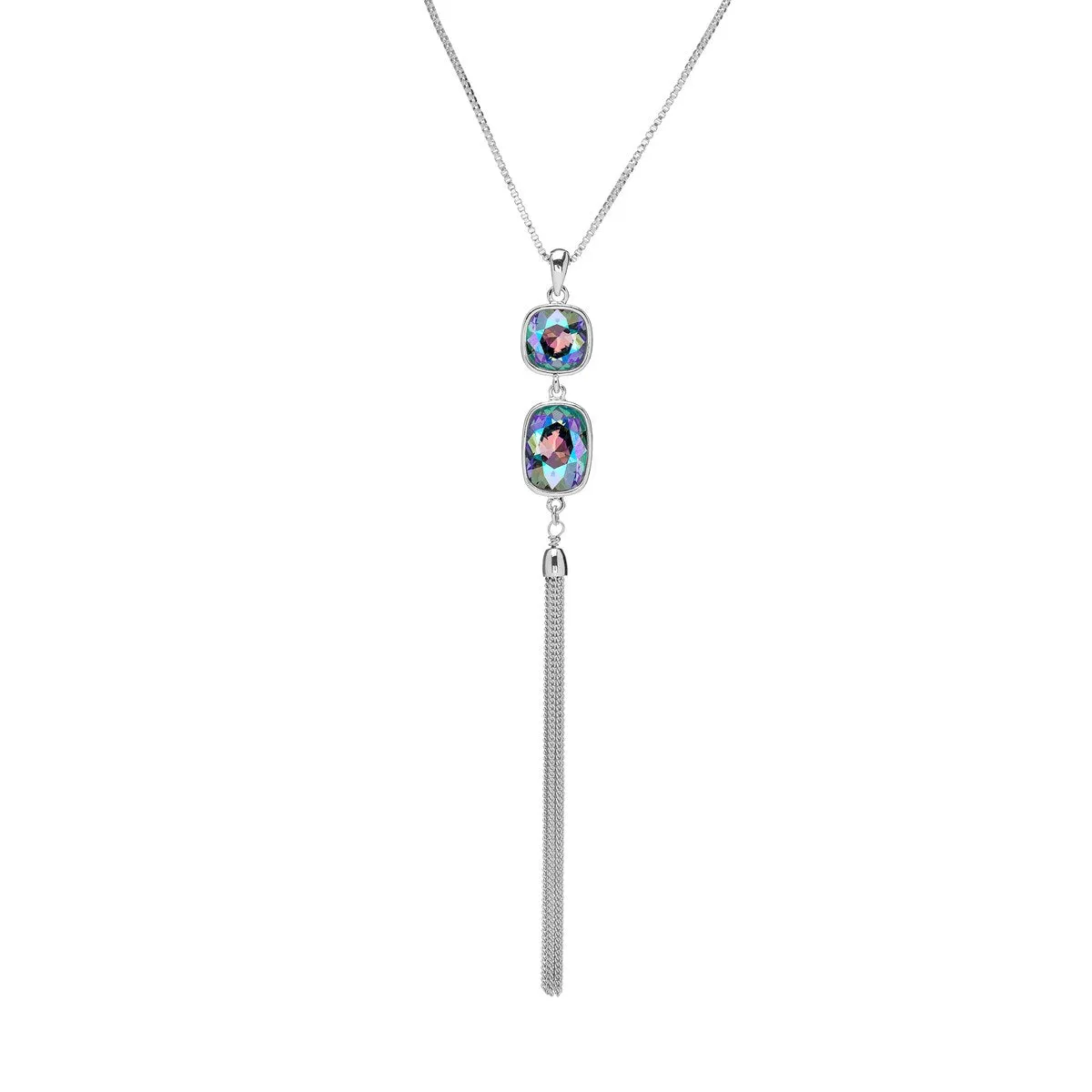 Double Crystal Tassled Pendant Necklace sold by Zulily product image thumbnail 4