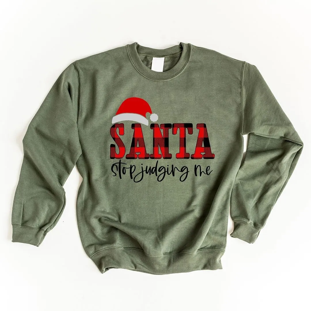 Santa Stop Judging Me Plaid Graphic Sweatshirt sold by Zulily product image thumbnail 2
