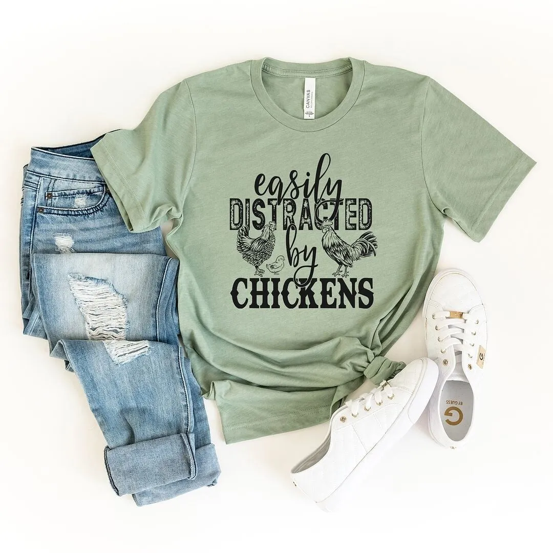 Distracted by Chickens Short Sleeve Crewnneck Tee sold by Zulily product image thumbnail 5