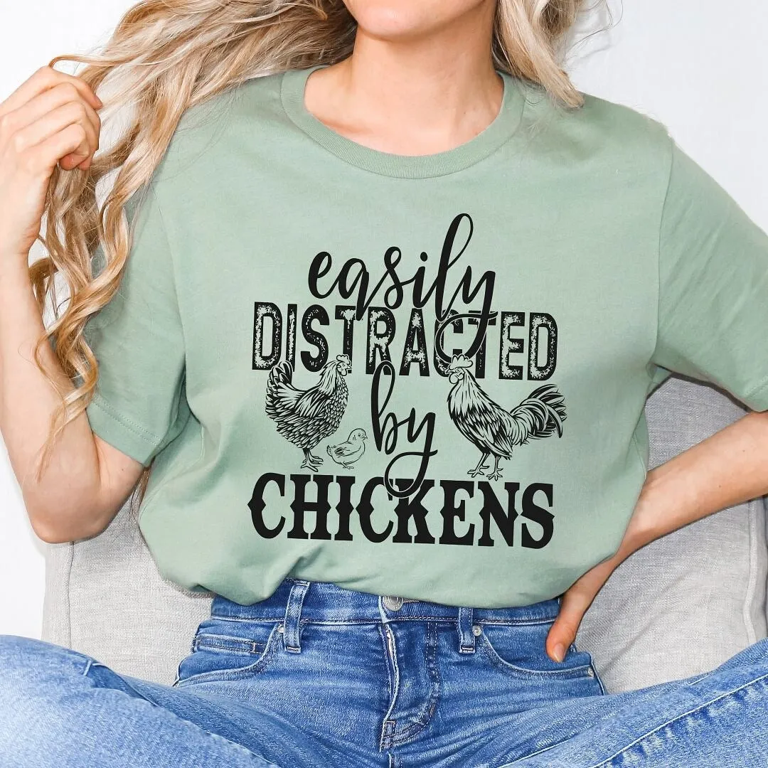 Distracted by Chickens Short Sleeve Crewnneck Tee sold by Zulily product image thumbnail 2
