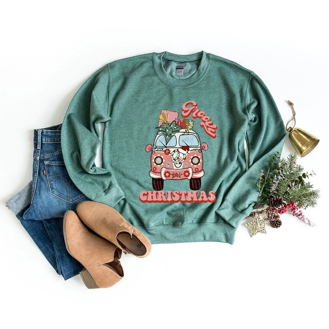 Retro Van Groovy Christmas Graphic Sweatshirt sold by Zulily