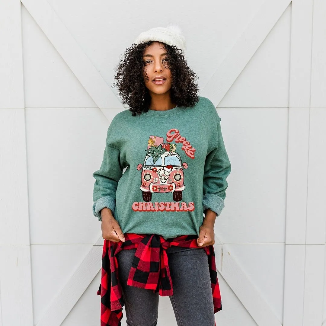 Retro Van Groovy Christmas Graphic Sweatshirt sold by Zulily product image thumbnail 3