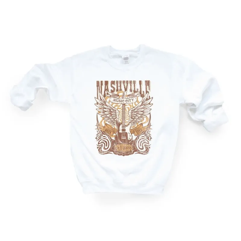 Nashville Guitar Wings Graphic Sweatshirt sold by Zulily