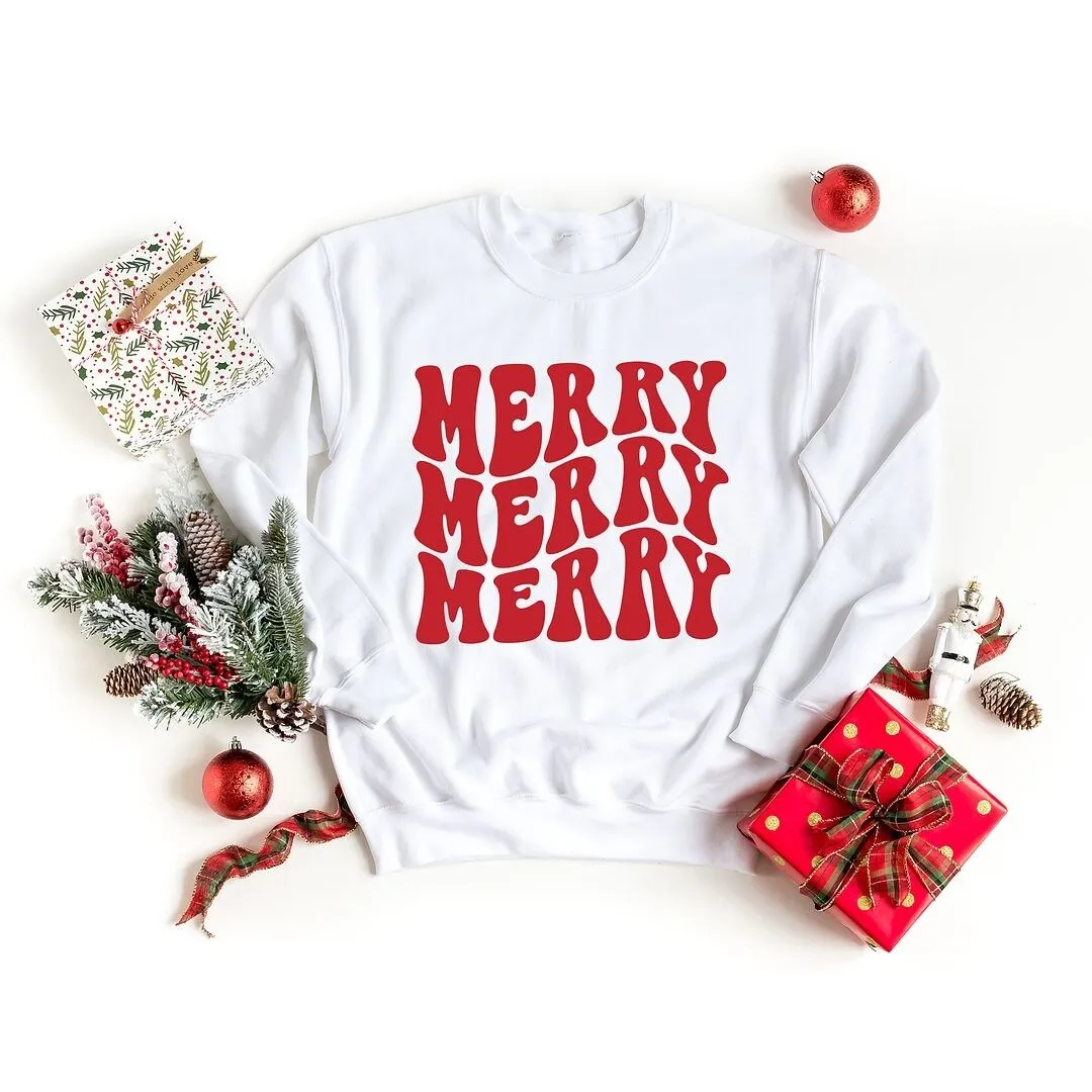 Merry Stacked Graphic Sweatshirt sold by Zulily
