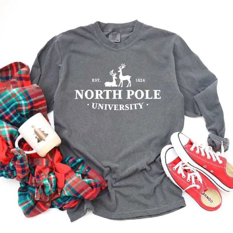 North Pole University Garment Dyed Long Sleeve sold by Zulily