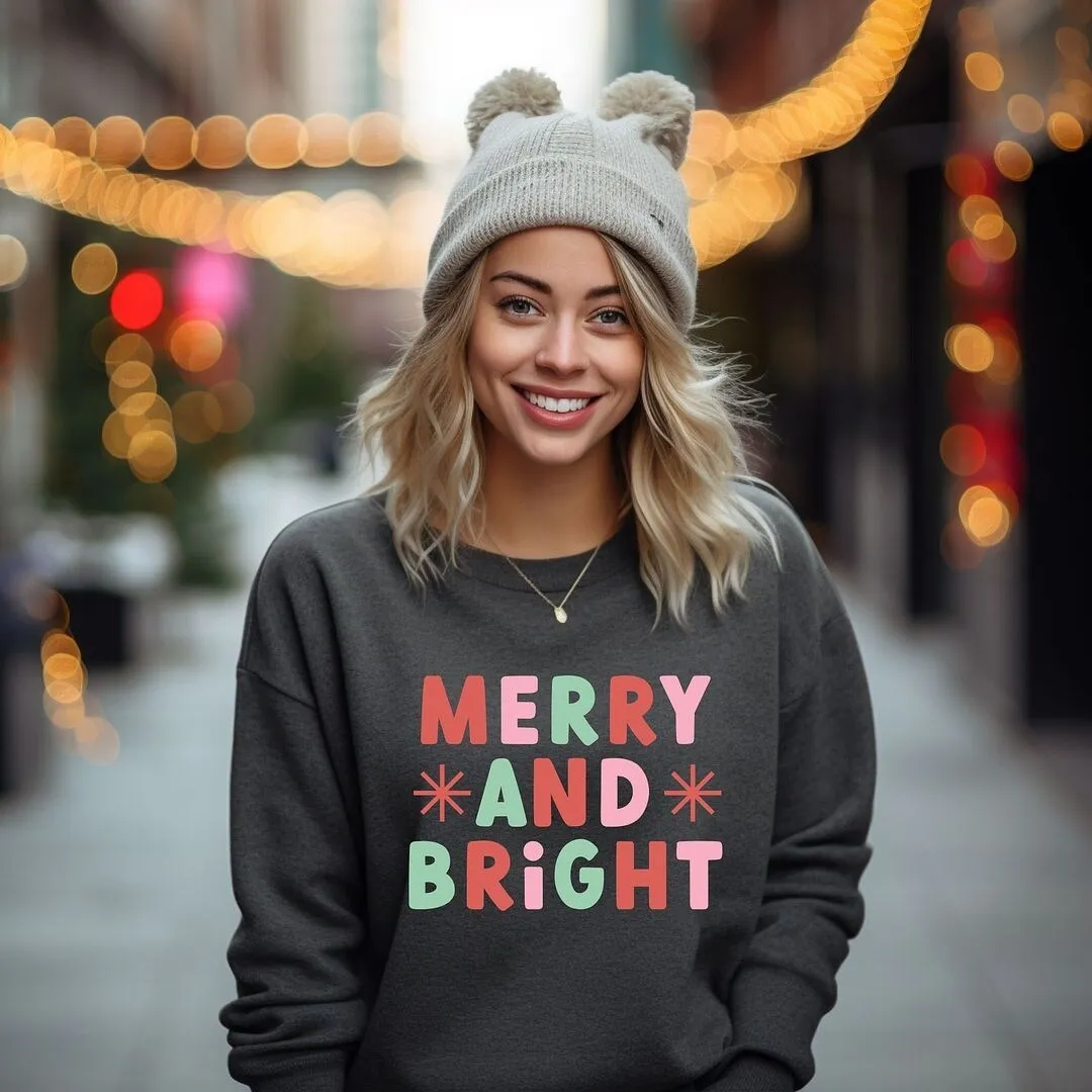 Retro Merry and Bright Stars Graphic Sweatshirt sold by Zulily product image thumbnail 3