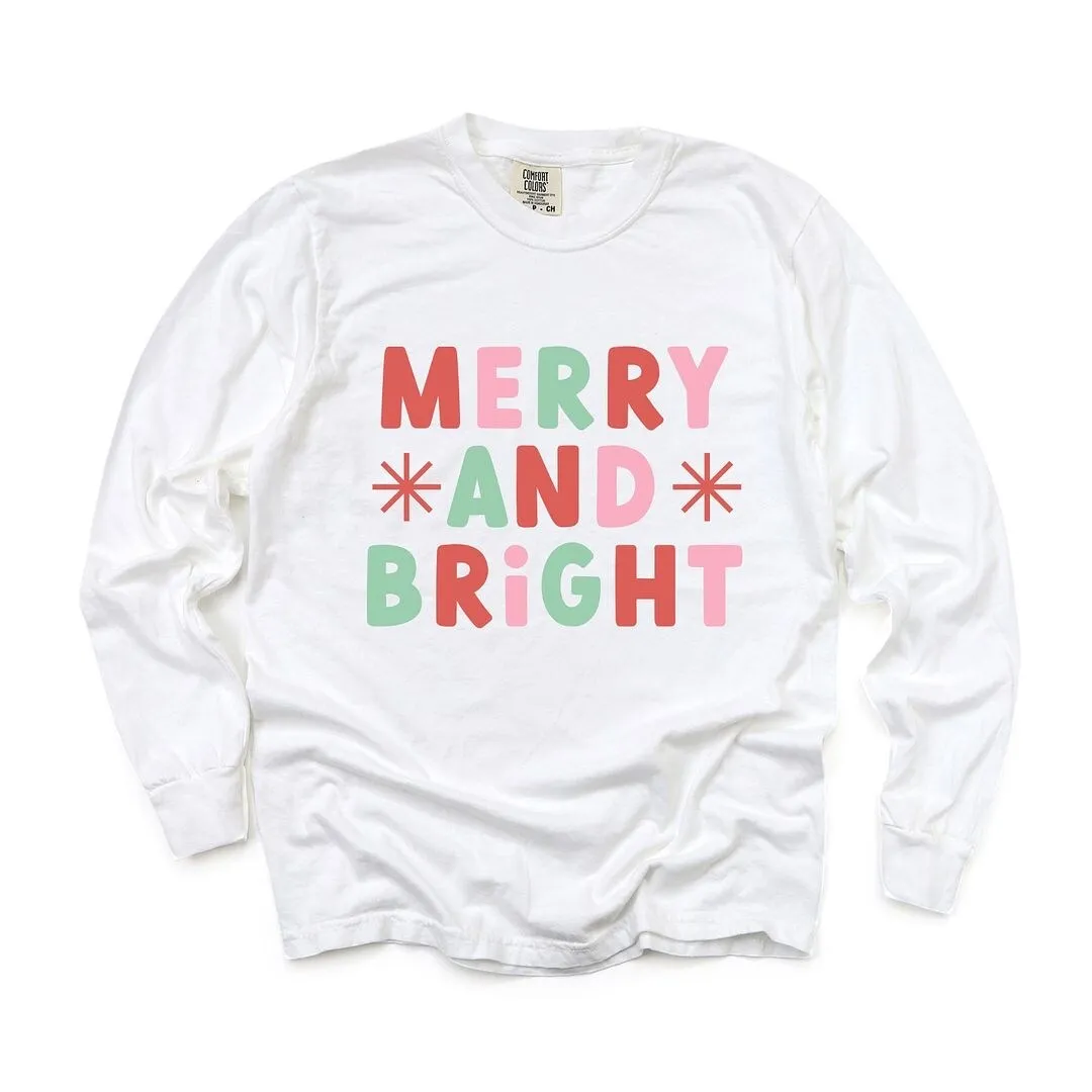 Retro Merry and Bright Stars Garment Dyed Long Sleeve sold by Zulily product image thumbnail 2
