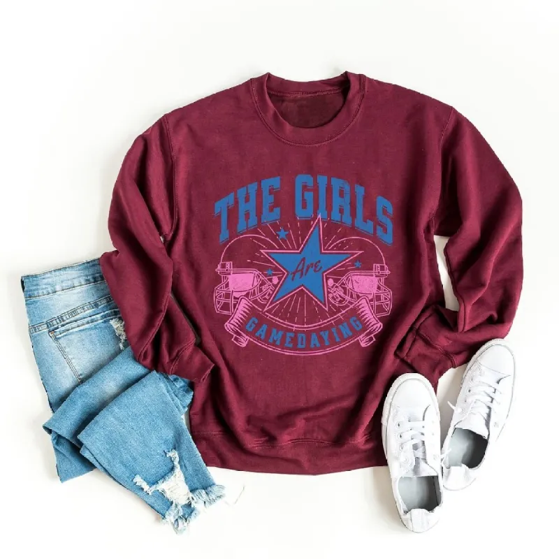The Girls Are Game Daying Graphic Sweatshirt sold by Zulily