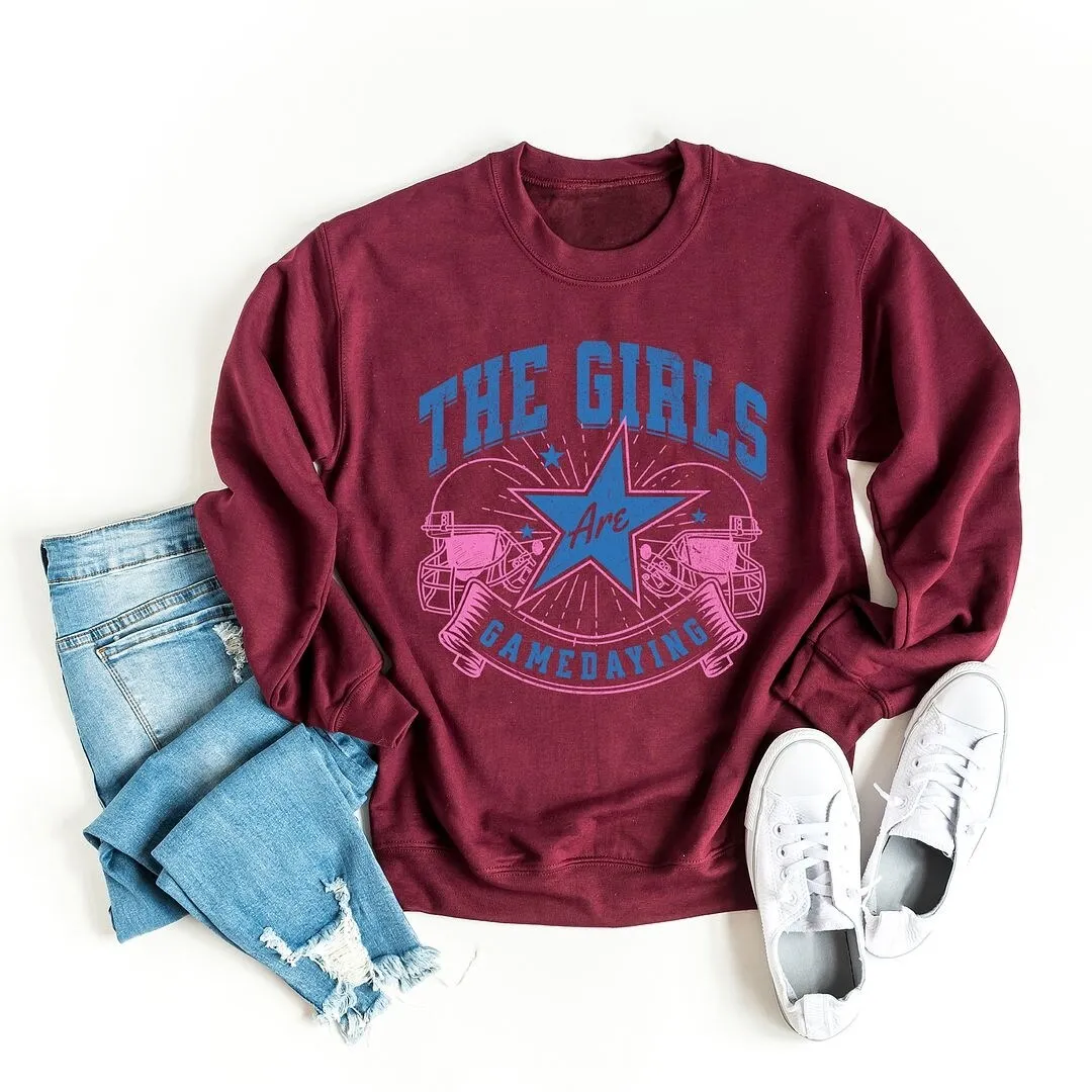 The Girls Are Game Daying Graphic Sweatshirt sold by Zulily