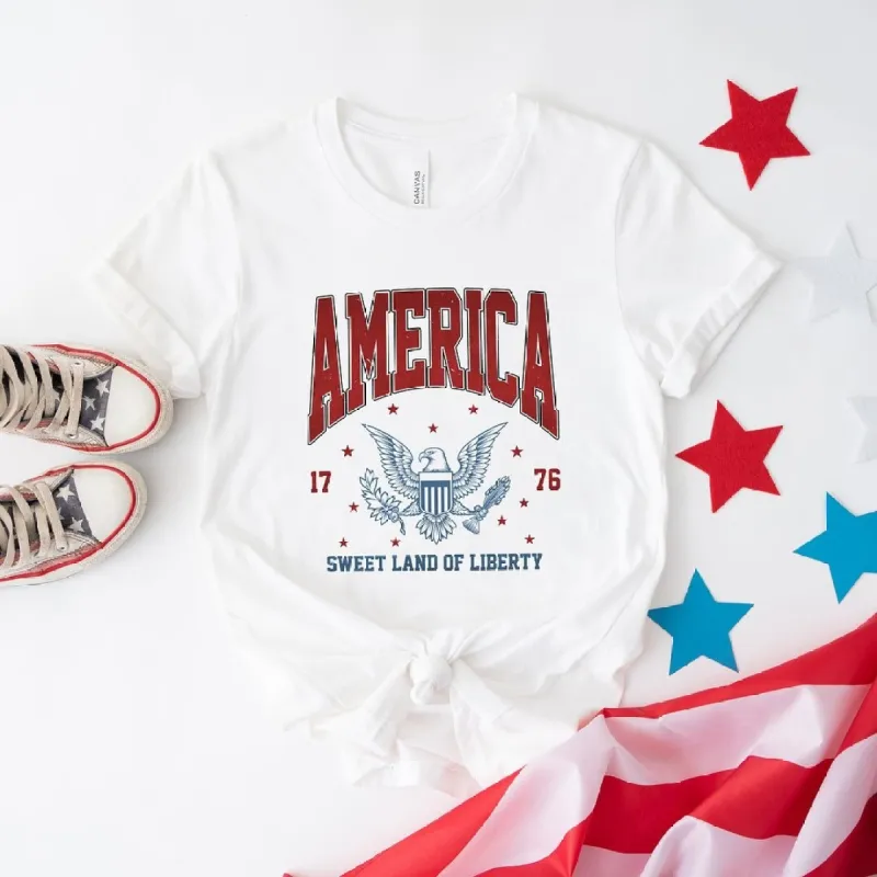 America Land of Liberty Eagle Short Sleeve Crewnneck Tee sold by Zulily