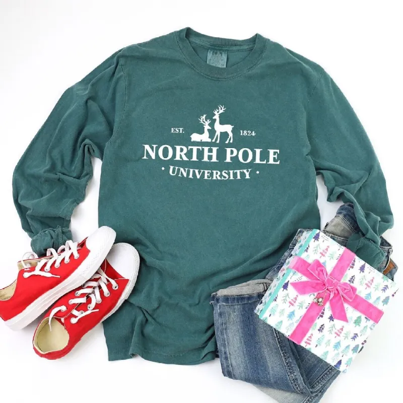 North Pole University Garment Dyed Long Sleeve sold by Zulily