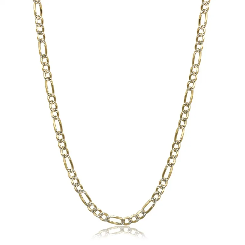Italian Two-tone Goldplated Sterling Silver 4mm Figaro Chain Necklace sold by Zulily
