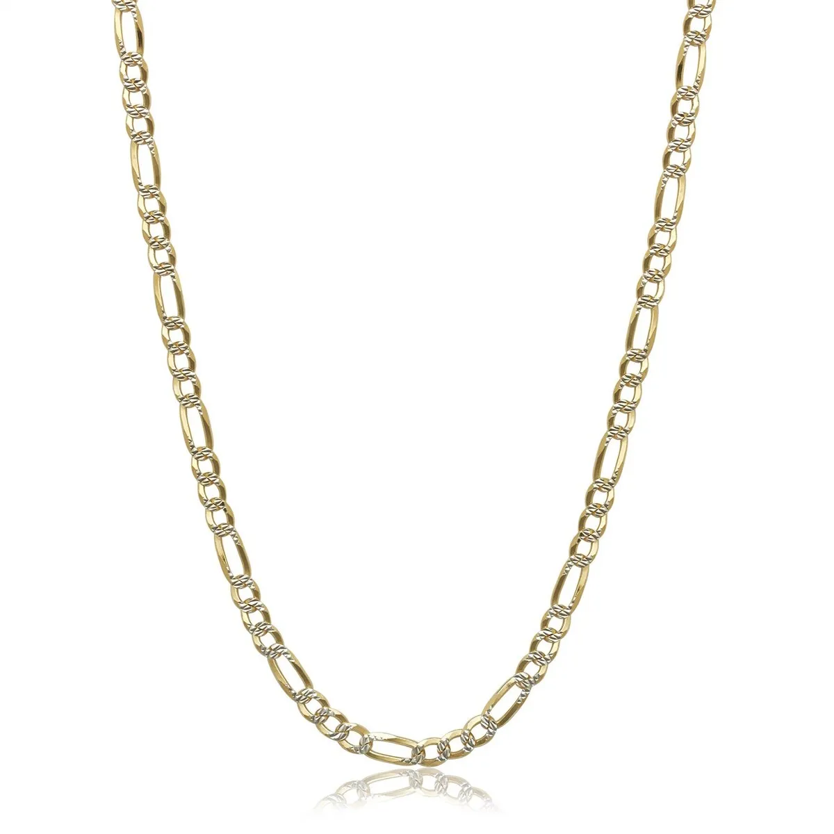 Italian Two-tone Goldplated Sterling Silver 4mm Figaro Chain Necklace sold by Zulily