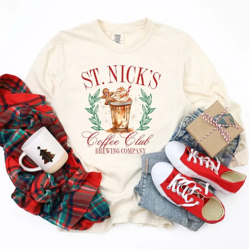 St Nicks Coffee Club Garment Dyed Long Sleeve sold by Zulily