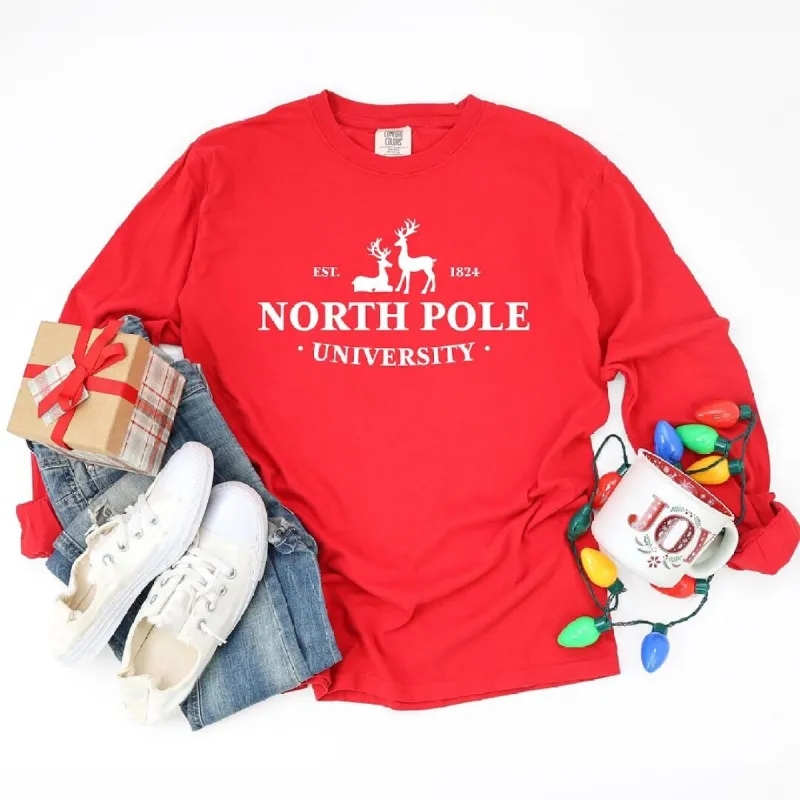 North Pole University Garment Dyed Long Sleeve sold by Zulily