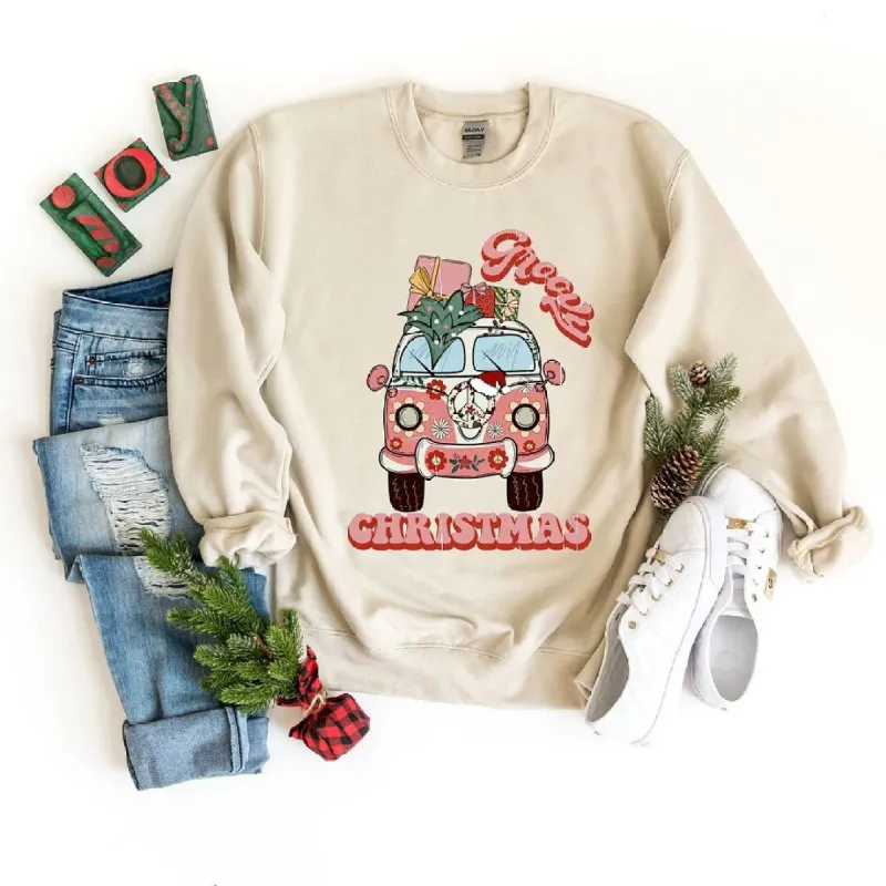 Retro Van Groovy Christmas Graphic Sweatshirt sold by Zulily