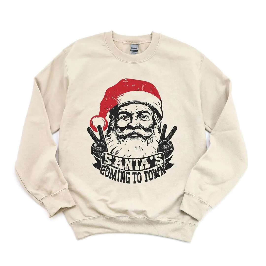 Santa's Coming to Town Peace Graphic Sweatshirt sold by Zulily product image thumbnail 2