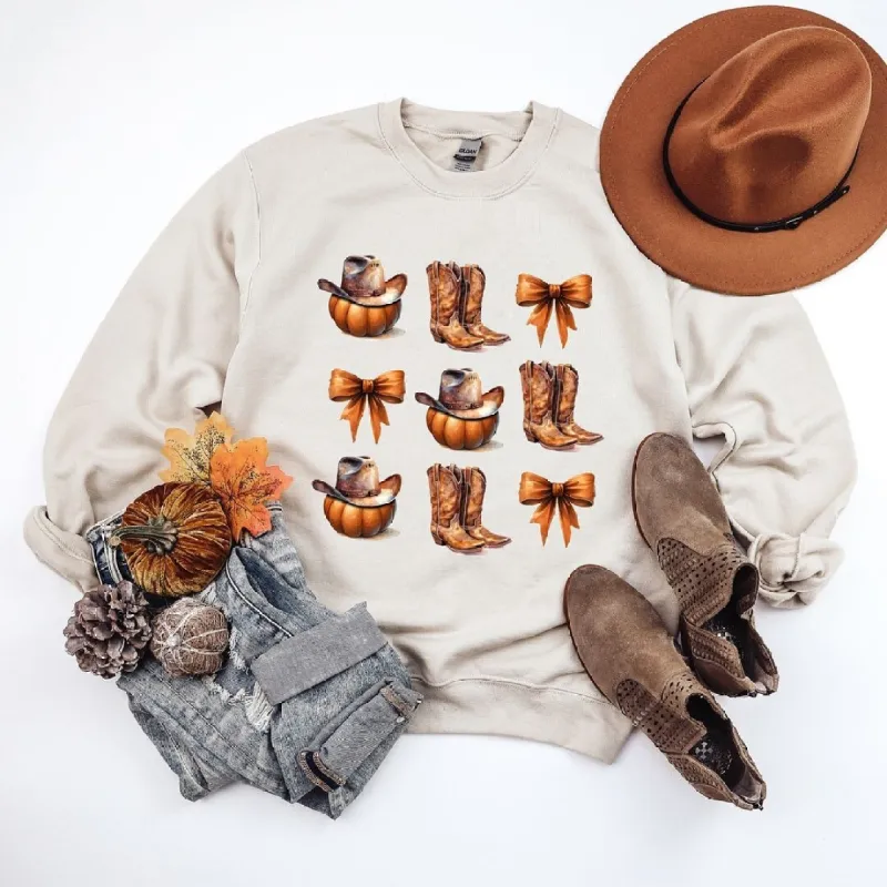 Coquette Pumpkin and Cowboy Boots Graphic Sweatshirt sold by Zulily