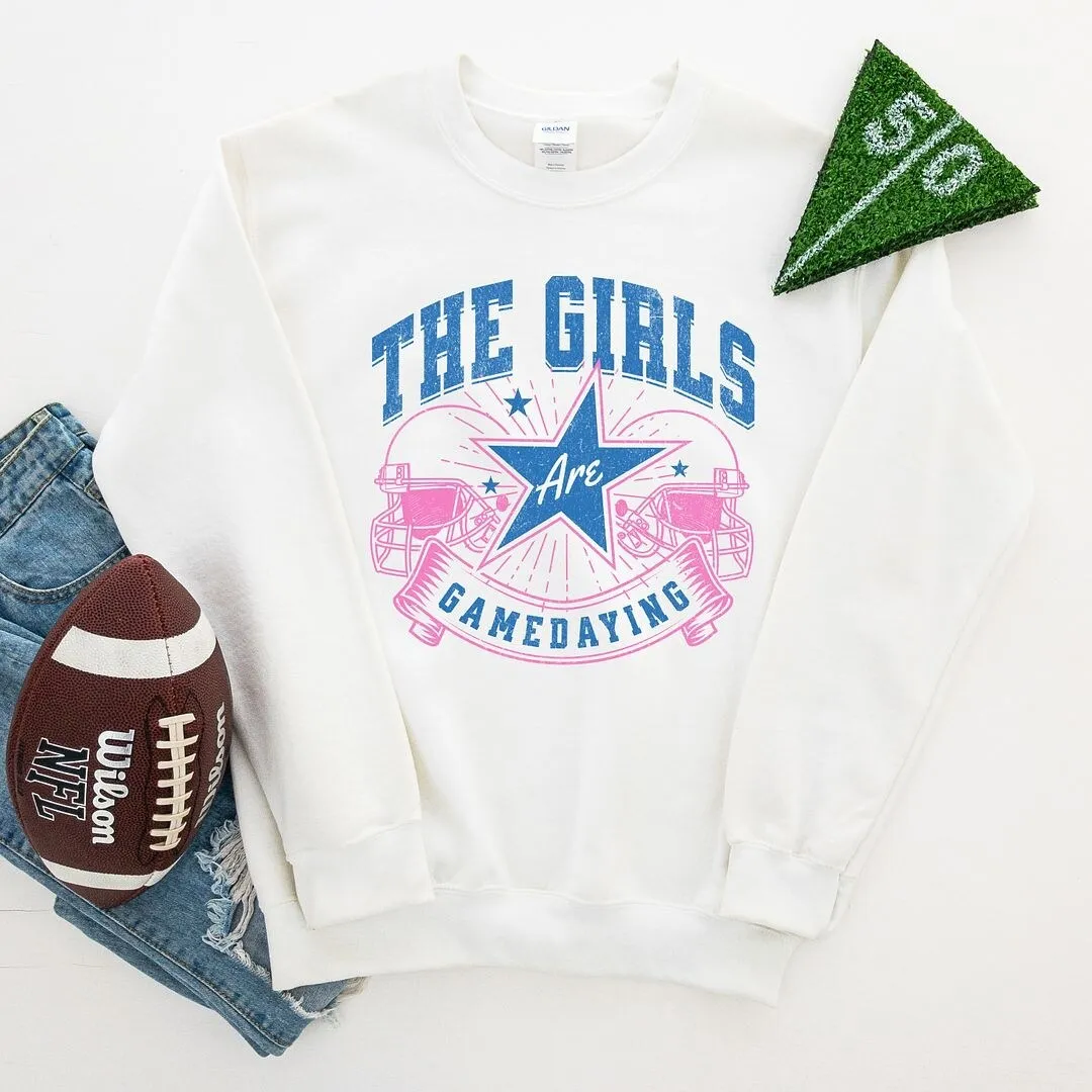 The Girls Are Game Daying Graphic Sweatshirt sold by Zulily
