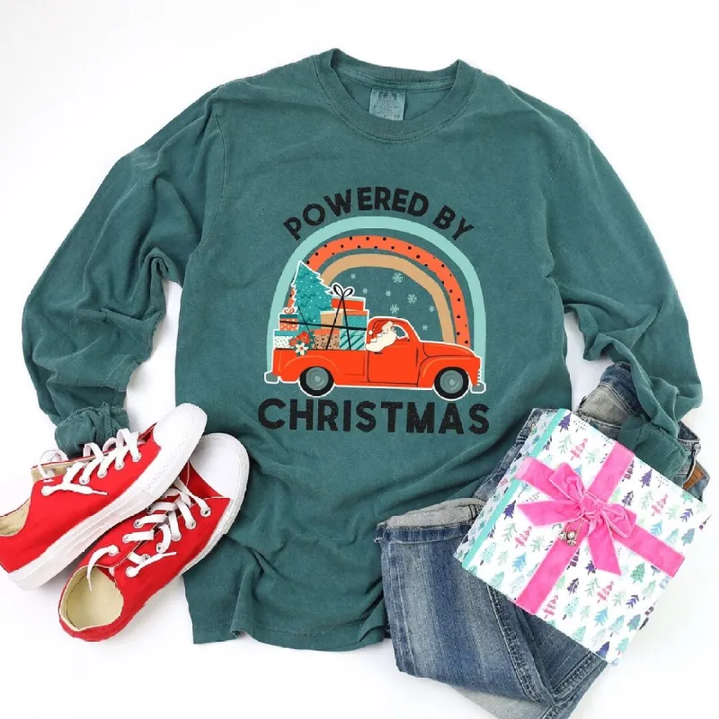 Powered by Christmas Garment Dyed Long Sleeve sold by Zulily
