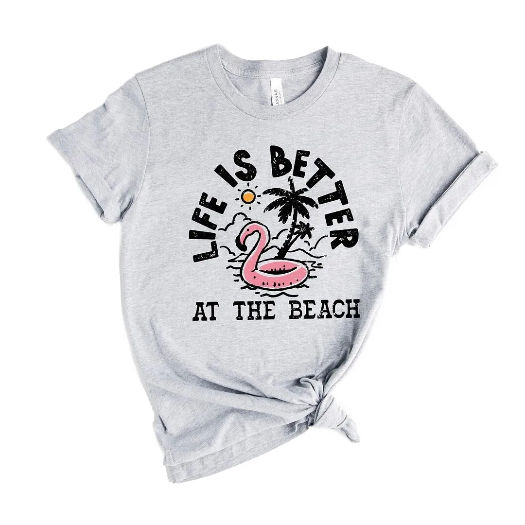 Better at the Beach Flamingo Short Sleeve Crewnneck Tee sold by Zulily product image thumbnail 2