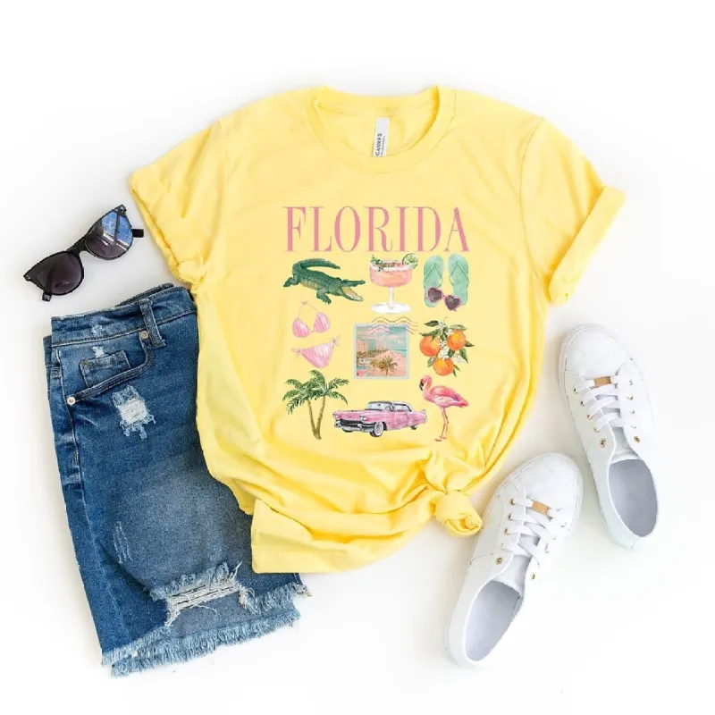 Florida Vacation Collage Short Sleeve Crewnneck Tee sold by Zulily