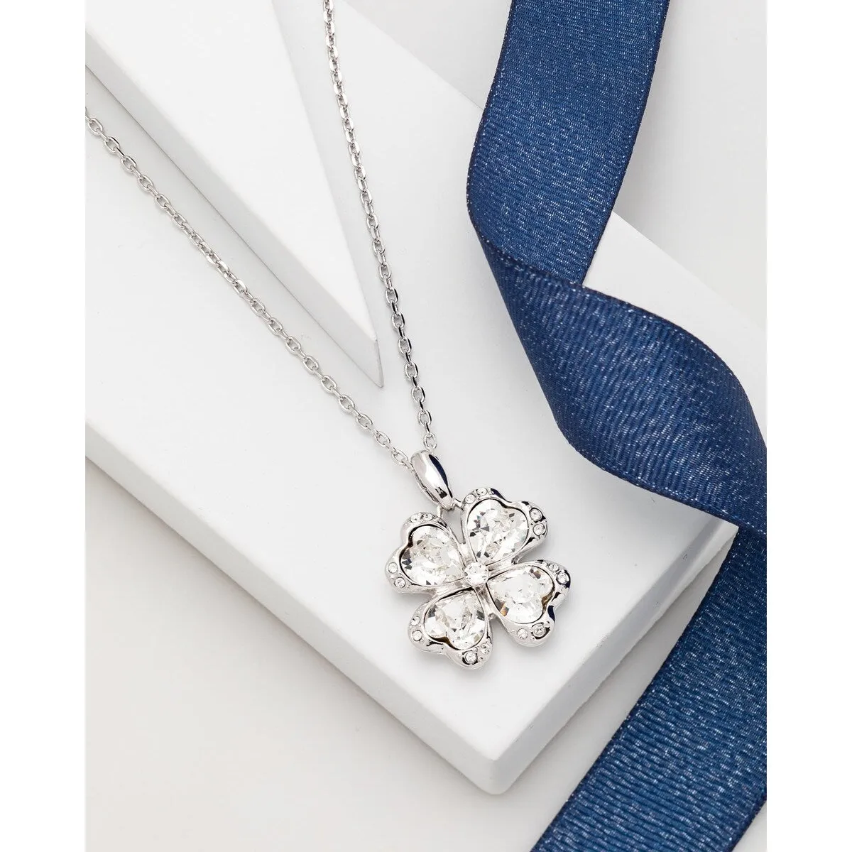 Crystal Four Leaf Clover Pendant Necklace sold by Zulily product image thumbnail 3