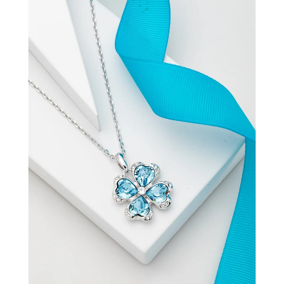 Crystal Four Leaf Clover Pendant Necklace sold by Zulily product image thumbnail 4