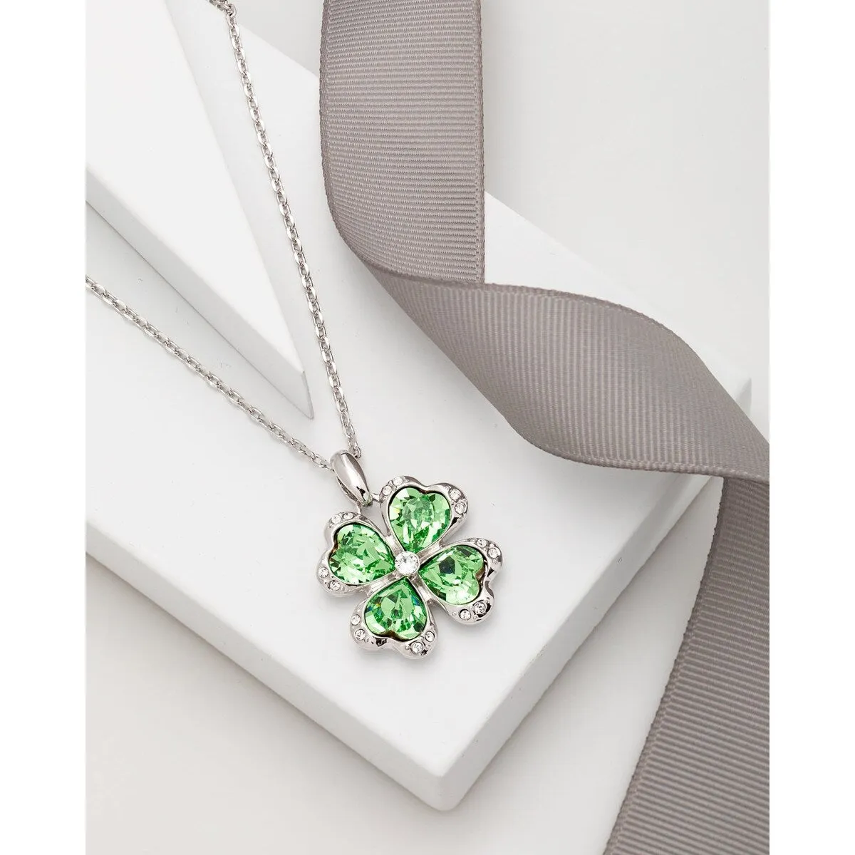 Crystal Four Leaf Clover Pendant Necklace sold by Zulily product image thumbnail 5