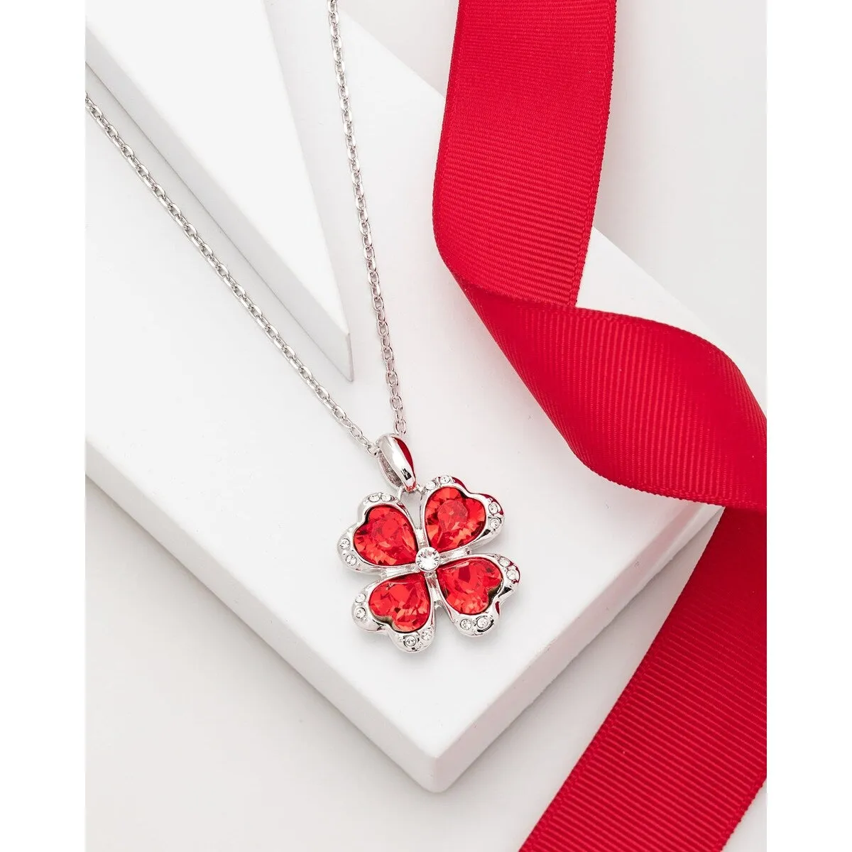 Crystal Four Leaf Clover Pendant Necklace sold by Zulily