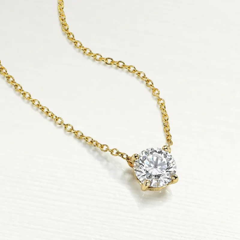 RhythmRocks 14K Gold Lab Grown Round Diamond Floating Solitaire Necklace 0.50 ct. tw. (E-F VS-SI) sold by Zulily