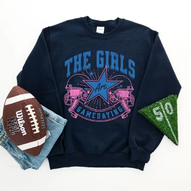 The Girls Are Game Daying Graphic Sweatshirt sold by Zulily