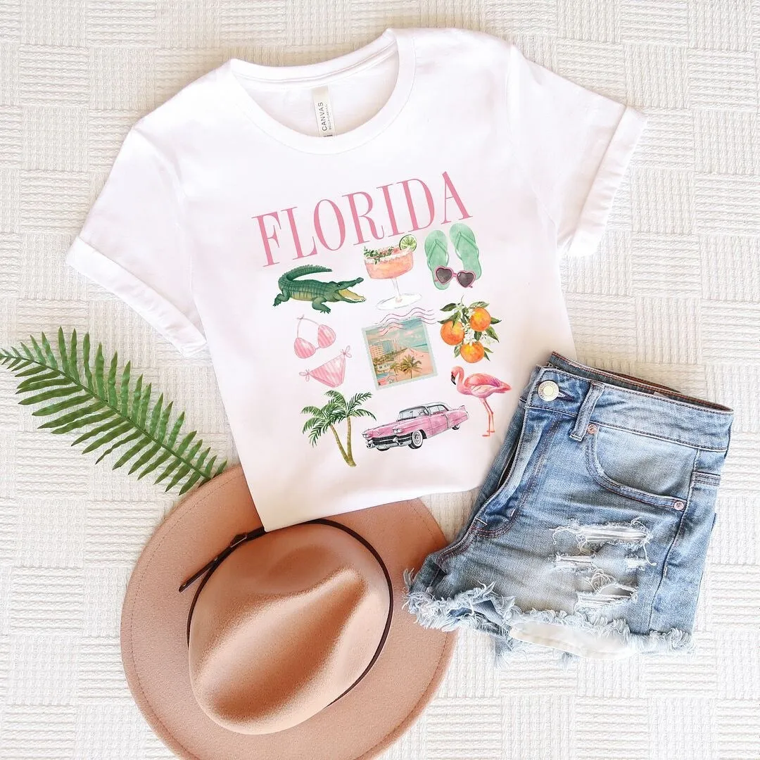 Florida Vacation Collage Short Sleeve Crewnneck Tee sold by Zulily