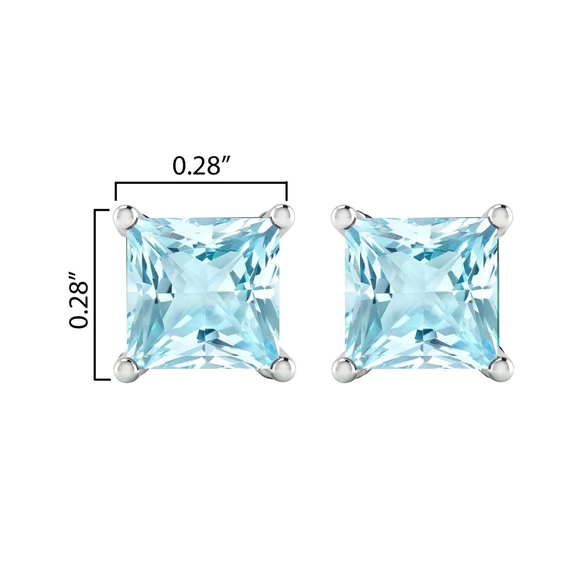 Sterling Silver 1.80Ct Natural Aquamarine Stud Earrings sold by Zulily product image thumbnail 3