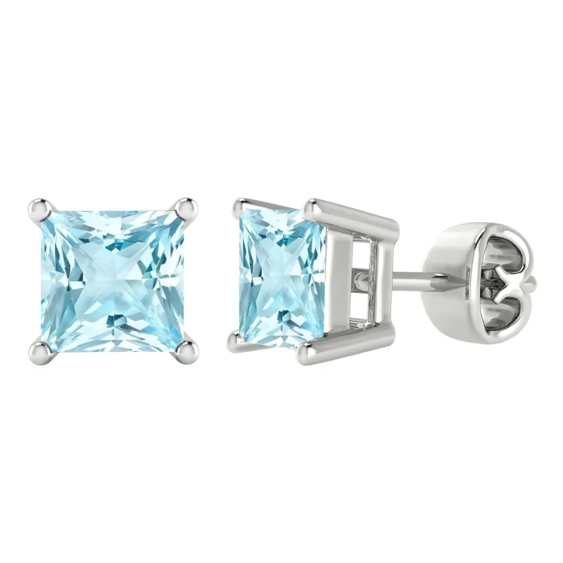 Sterling Silver 1.80Ct Natural Aquamarine Stud Earrings sold by Zulily