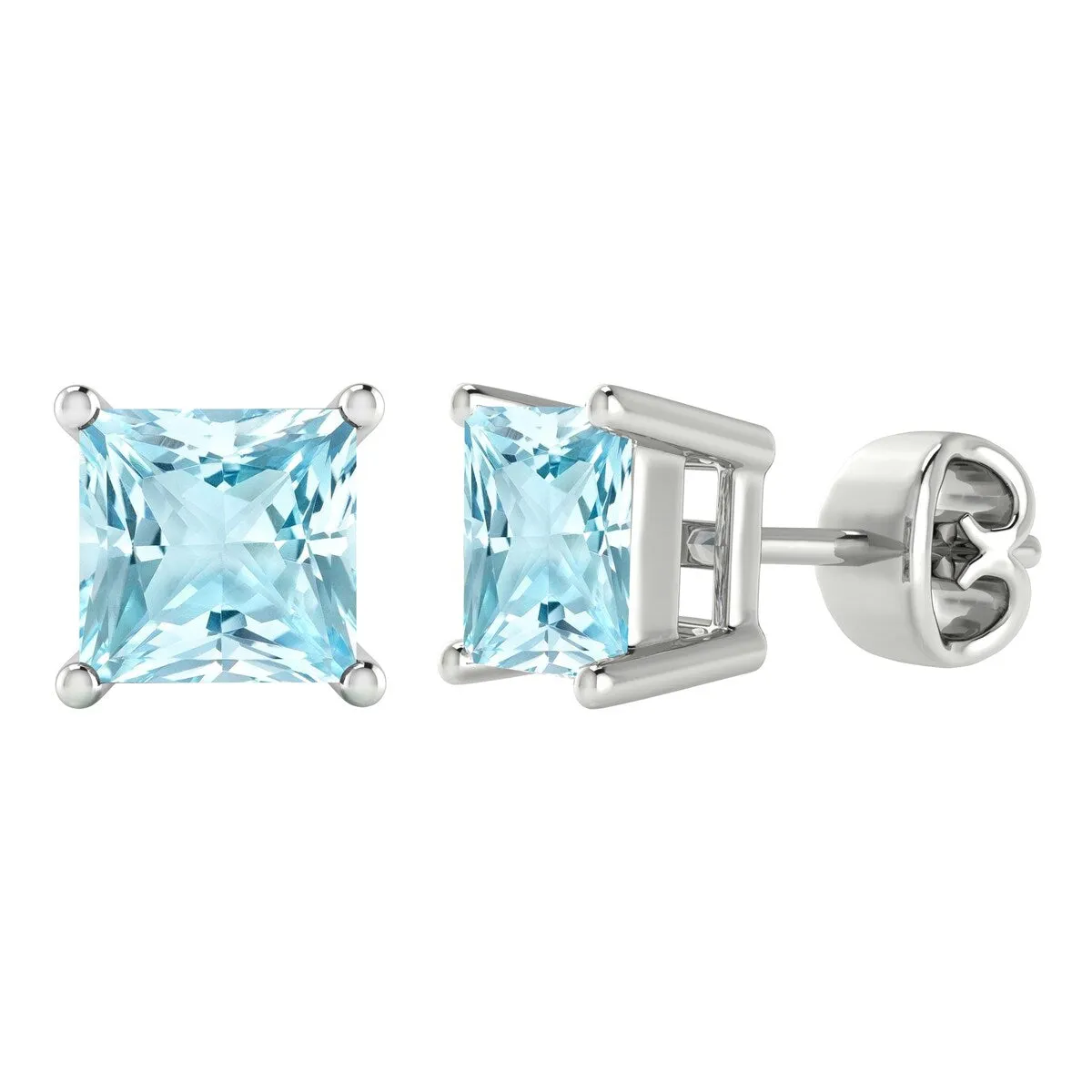 Sterling Silver 1.80Ct Natural Aquamarine Stud Earrings sold by Zulily
