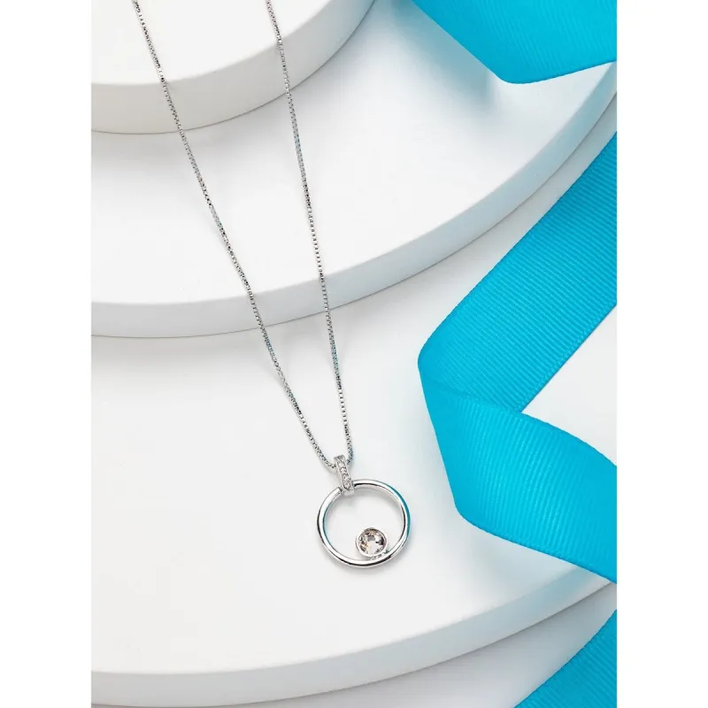 Open Circle Dainty Crystal Pendant Necklace sold by Zulily