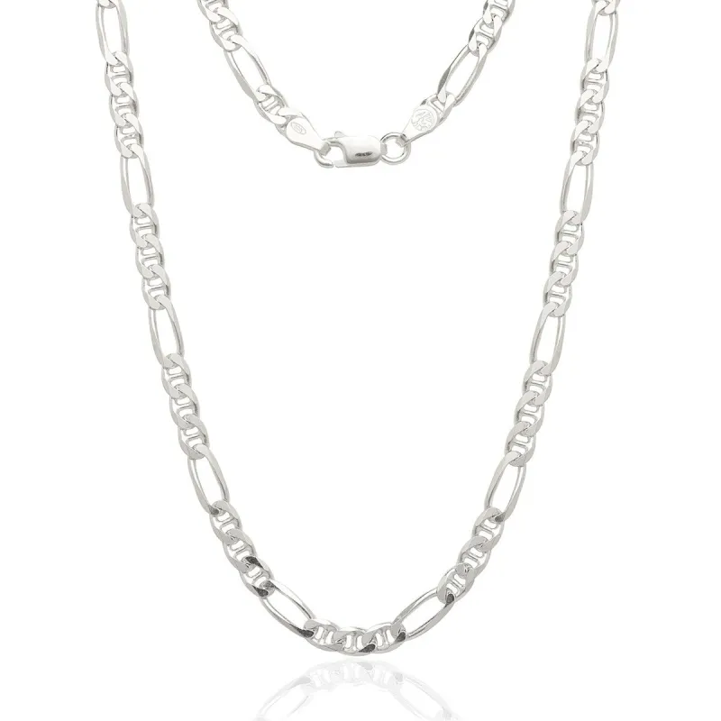 Curata Sterling Silver Italian 4mm Figarucci Chain Necklace - White sold by Zulily