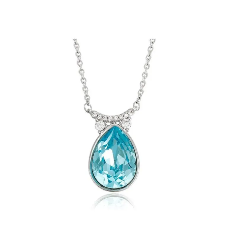 Light Turquoise Swarovski Crystal Teardrop Pendant Necklace sold by Zulily